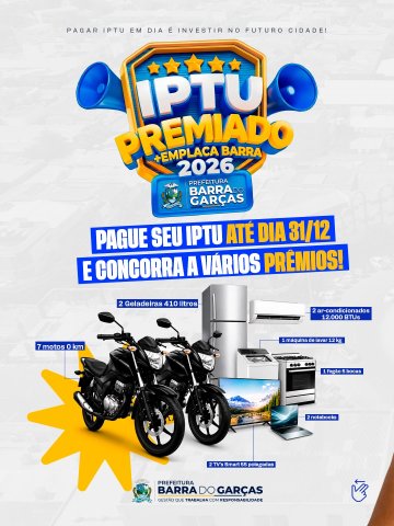 IPTU Premiado e Emplaca Barra 2026: cupons para o sorteio já estão disponíveis para retirada