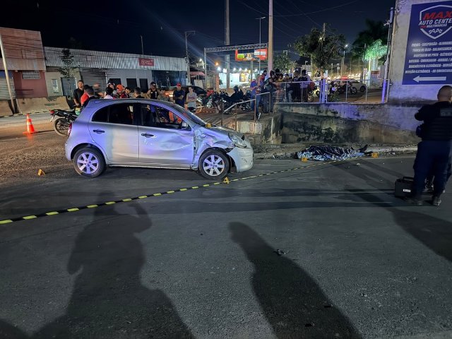 Motorista sem CNH bate Etios em moto e homem morre em Cuiabá