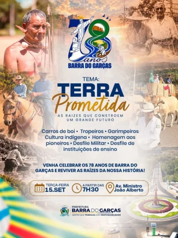 Prefeitura realizará, nesta terça-feira (15), o Desfile Cívico-Militar em comemoração aos 78 anos