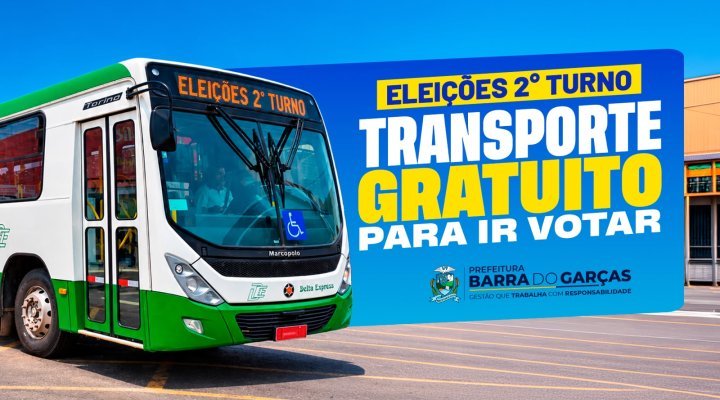 SEGUNDO TURNO: Em Barra do Garças, haverá transporte coletivo gratuito para os eleitores neste domingo (25)